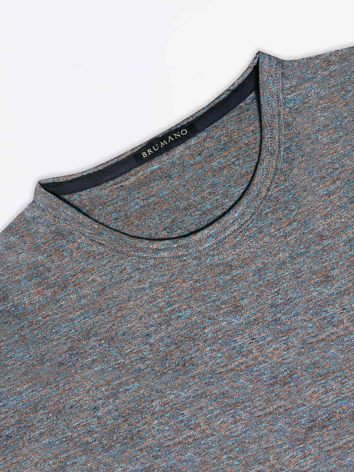 Greyish Blue Marl Crew Neck T-Shirt Brumano Pakistan
