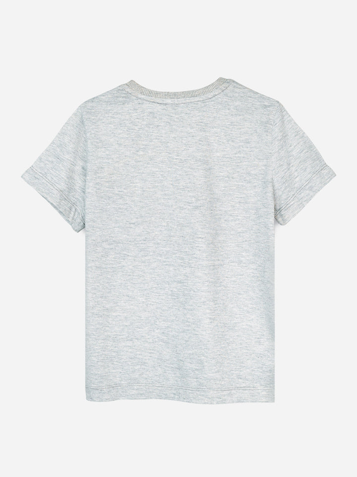 Heather Grey Graphic Printed Casual T-Shirt Brumano Pakistan