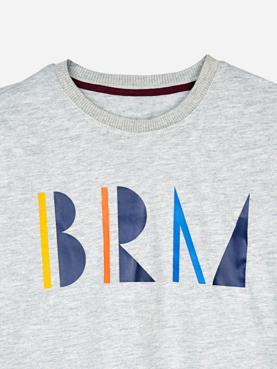 Heather Grey Graphic Printed Casual T-Shirt Brumano Pakistan