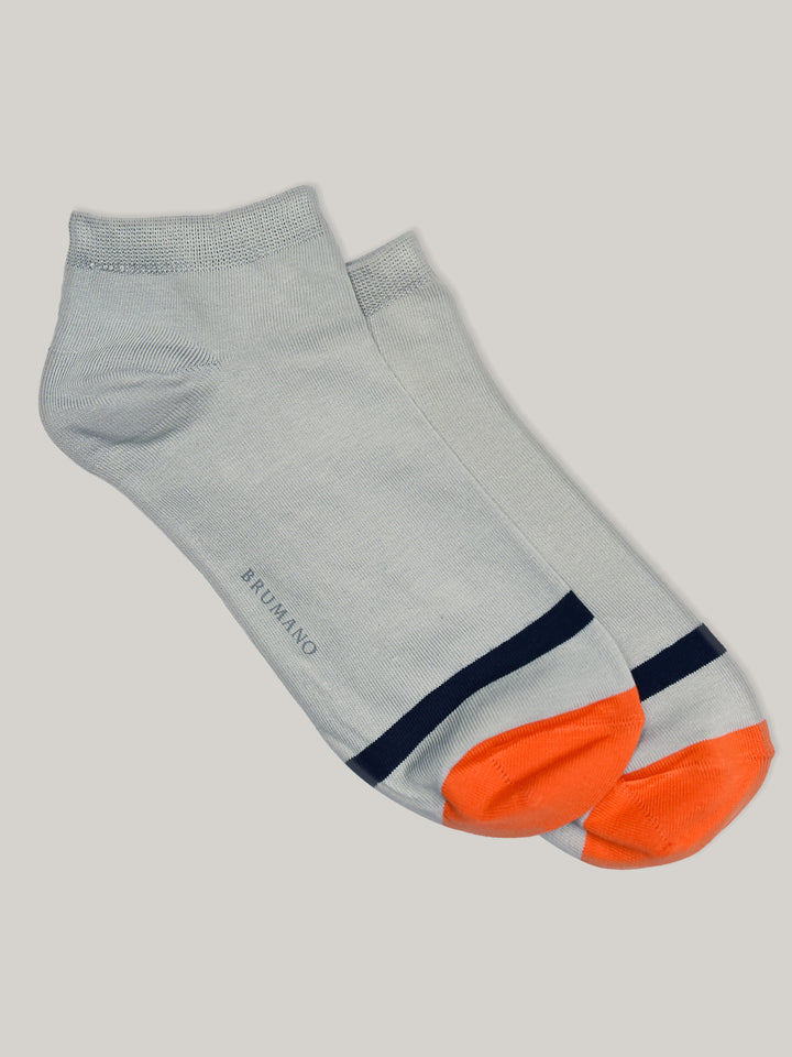 Heather Grey & Orange Cotton Ankle Socks Brumano Pakistan
