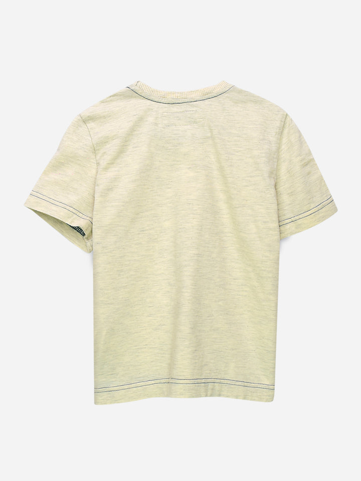 Heather Grey T-Shirt With Contrasting Yellow Pocket Brumano Pakistan