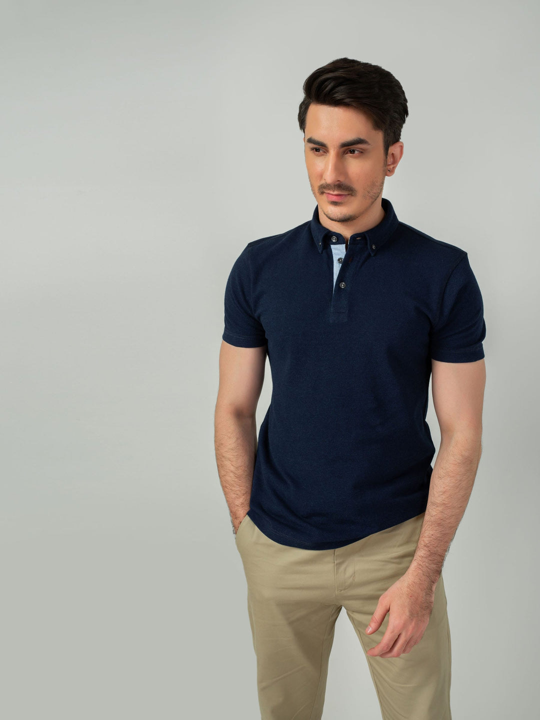 Indigo Pique Polo Shirt Brumano Pakistan