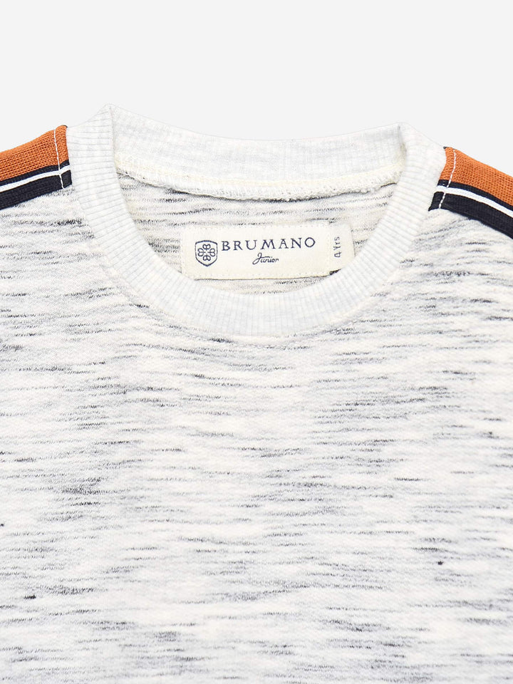 Inject Patterned Sweatshirt With Orange Stripe Detailing Brumano Pakistan