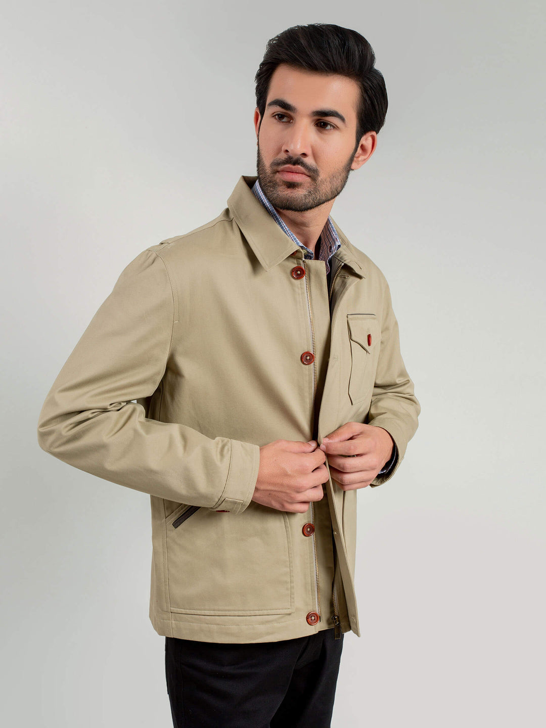 Khaki Technical Jacket Brumano Pakistan