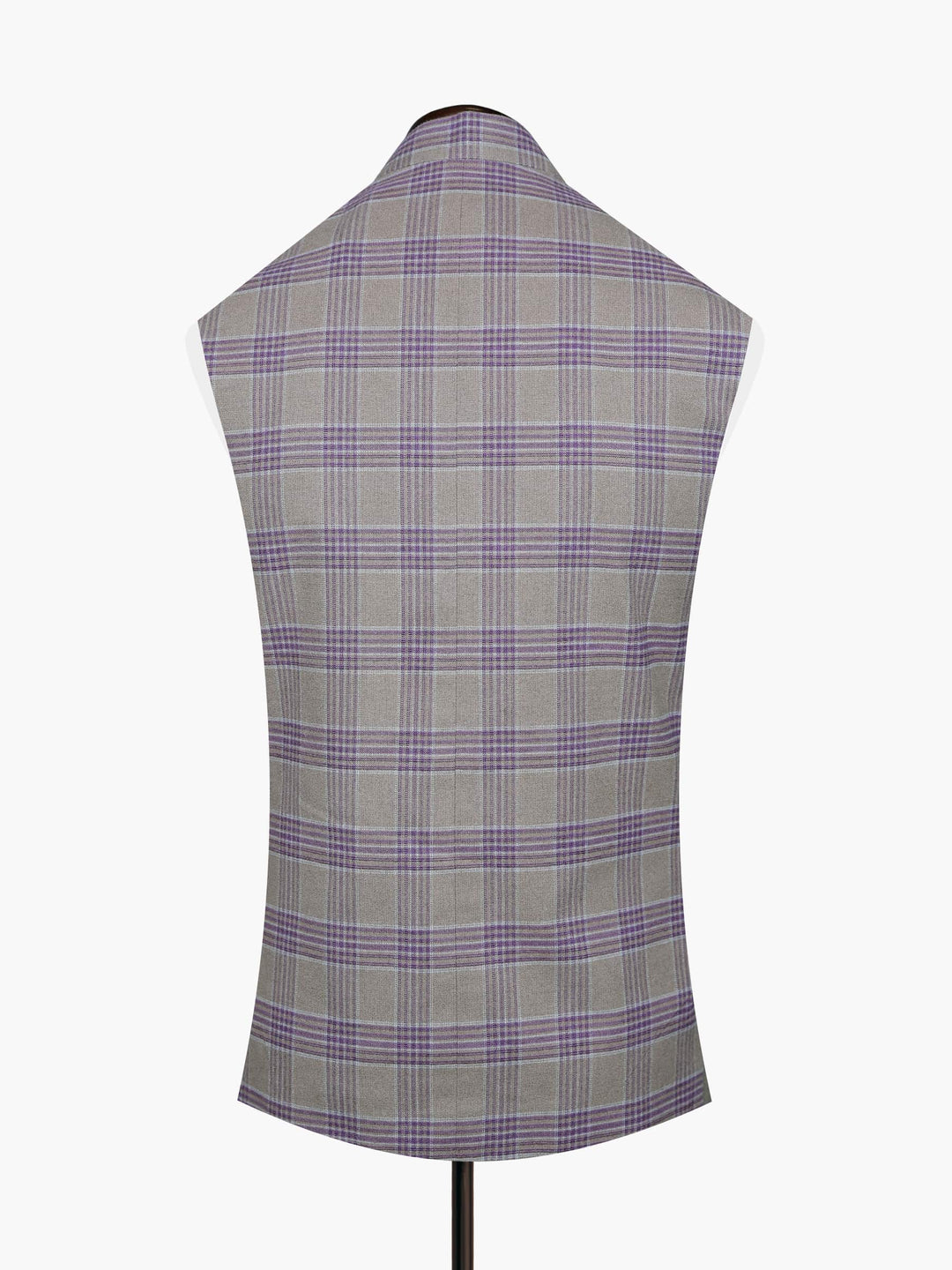 Khaki Wool Checkered Waistcoat