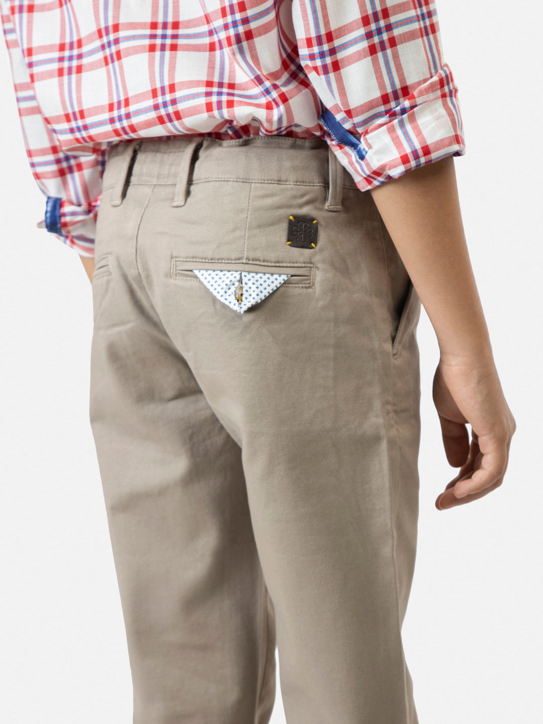 Khaki Casual Chino With Back Detailing Brumano Pakistan