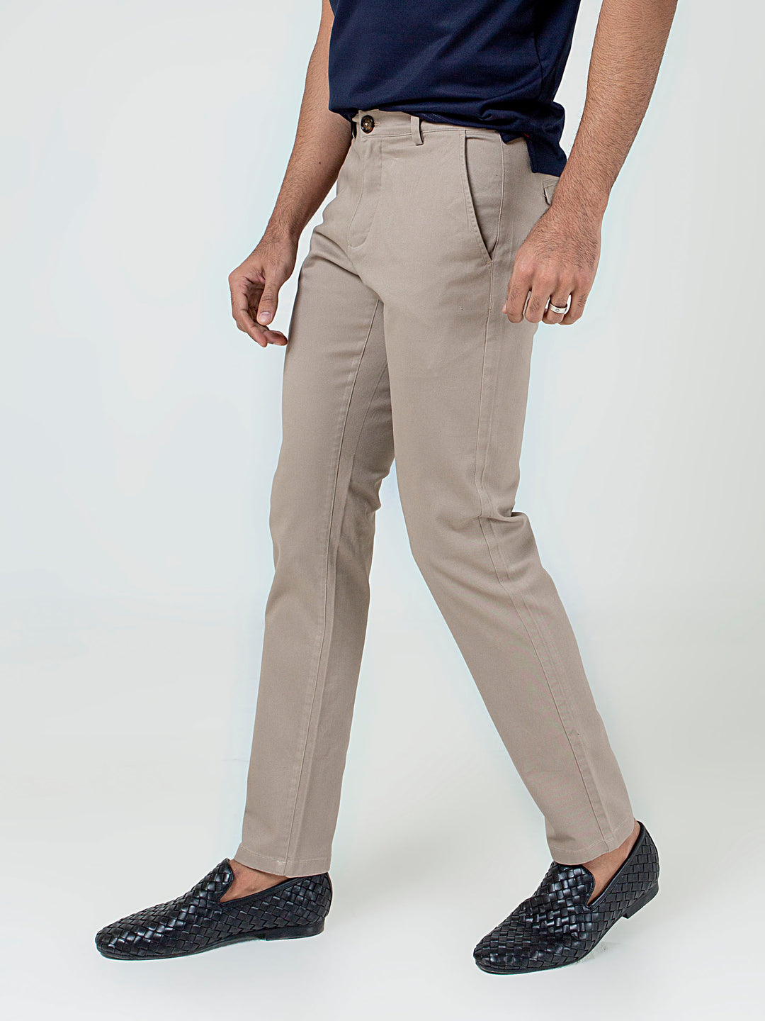 Khaki Slimfit Chino With Gurkha Style Buttons Brumano  Pakistan