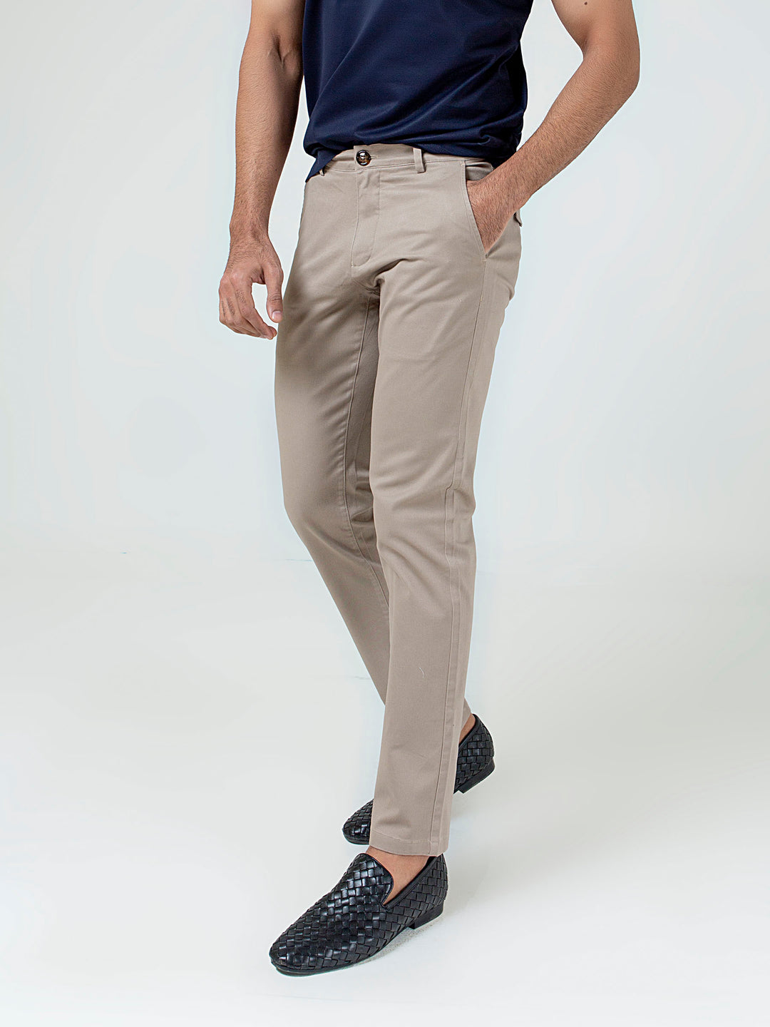 Khaki Slimfit Chino With Gurkha Style Buttons Brumano  Pakistan