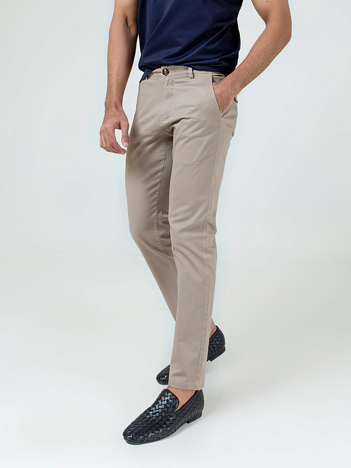 Khaki Slimfit Chino With Gurkha Style Buttons Brumano  Pakistan