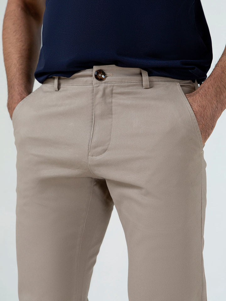 Khaki Slimfit Chino With Gurkha Style Buttons Brumano  Pakistan