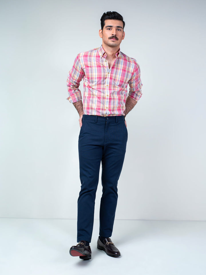 Large Pink Checkered Shirt Brumano Pakistan