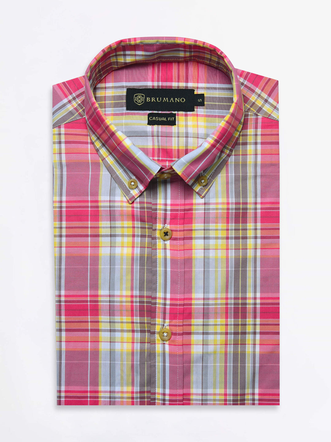 Large Pink Checkered Shirt Brumano Pakistan