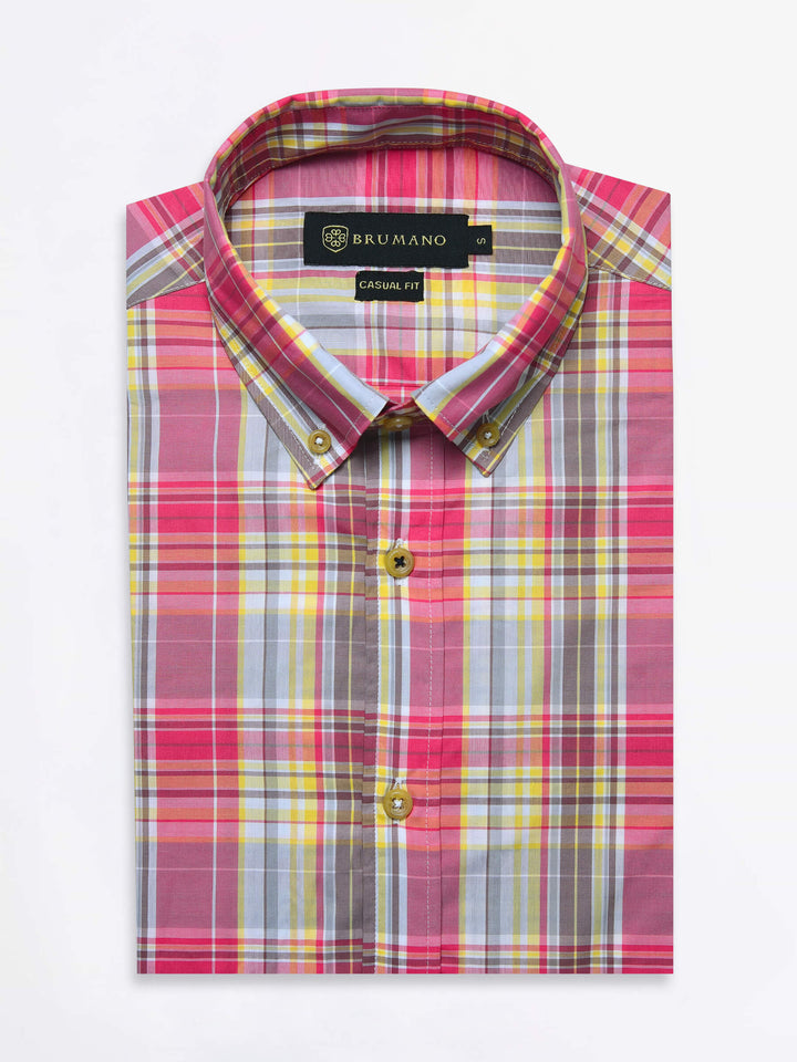 Large Pink Checkered Shirt Brumano Pakistan