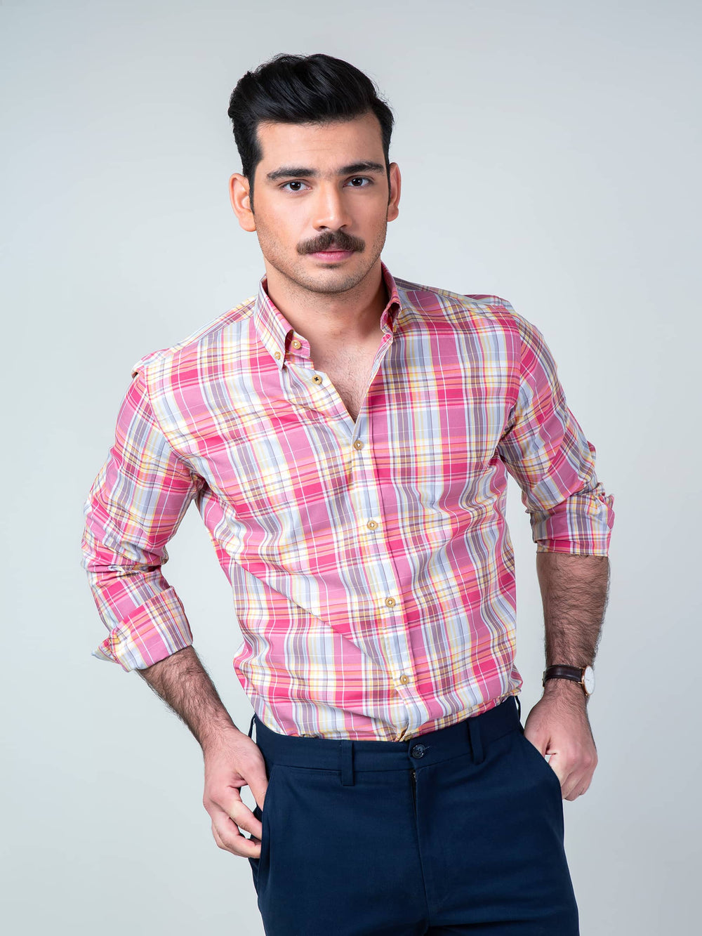 Large Pink Checkered Shirt