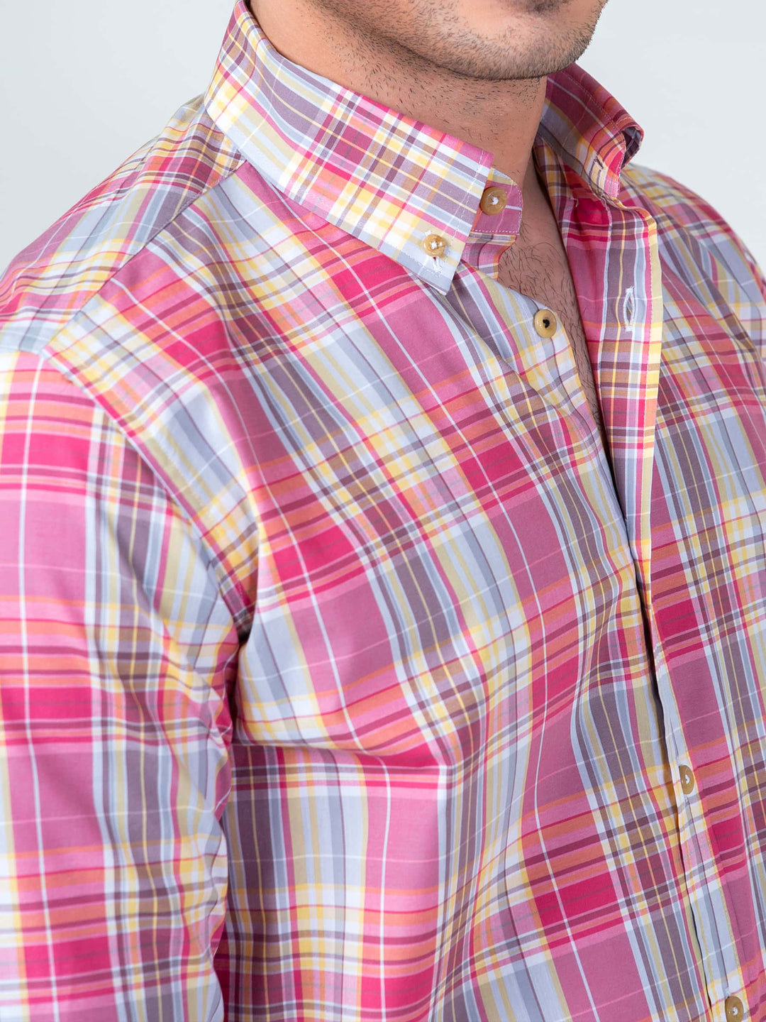 Large Pink Checkered Shirt Brumano Pakistan