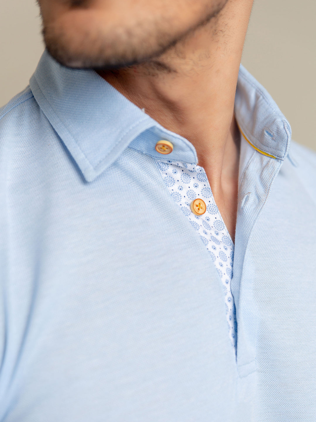 Light Blue Pique Mercerized Polo Brumano Pakistan