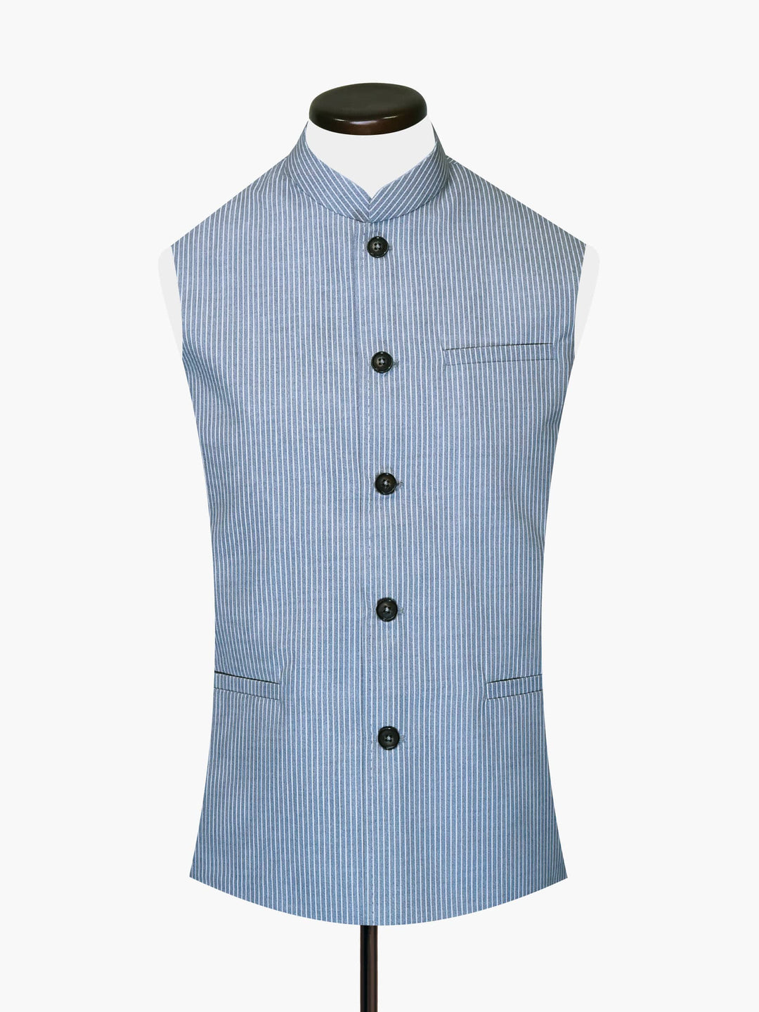 Light Blue Stripe Waistcoat Brumano Pakistan