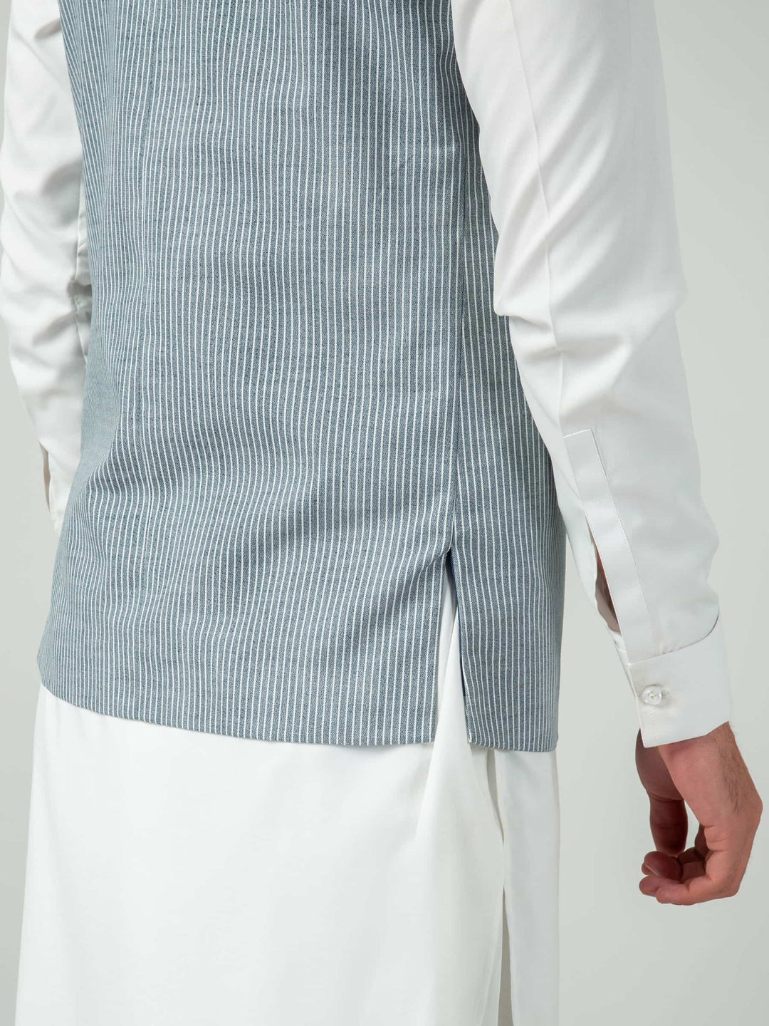 Light Blue Stripe Waistcoat Brumano Pakistan