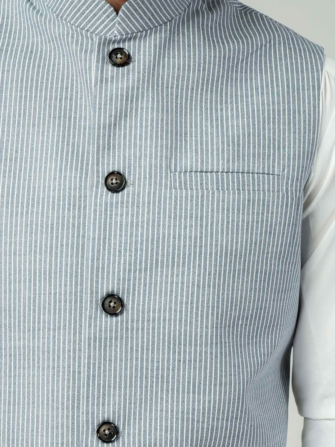 Light Blue Stripe Waistcoat Brumano Pakistan