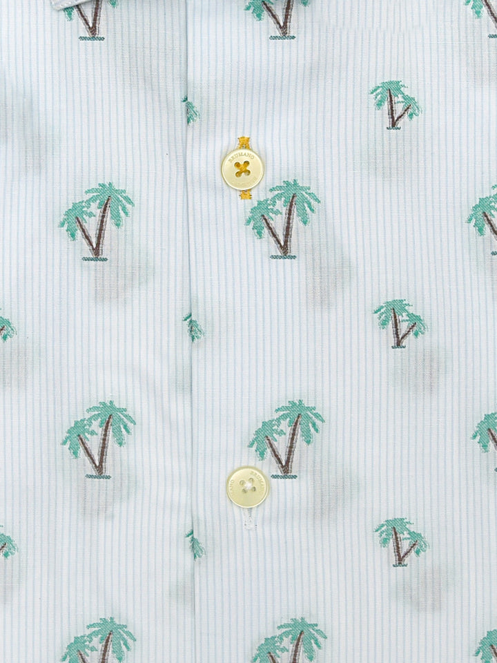 Light Blue Tree Patterned Half Sleeve Shirt Brumano Pakistan