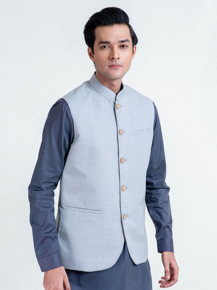 Light Green Structured Waistcoat Brumano Pakistan