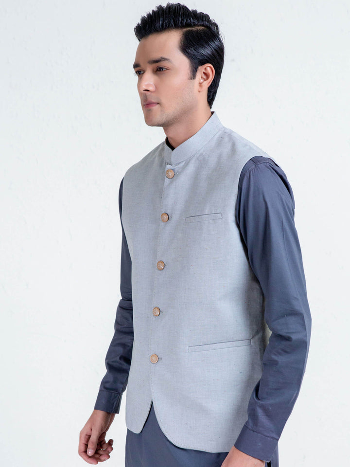 Light Green Structured Waistcoat Brumano Pakistan