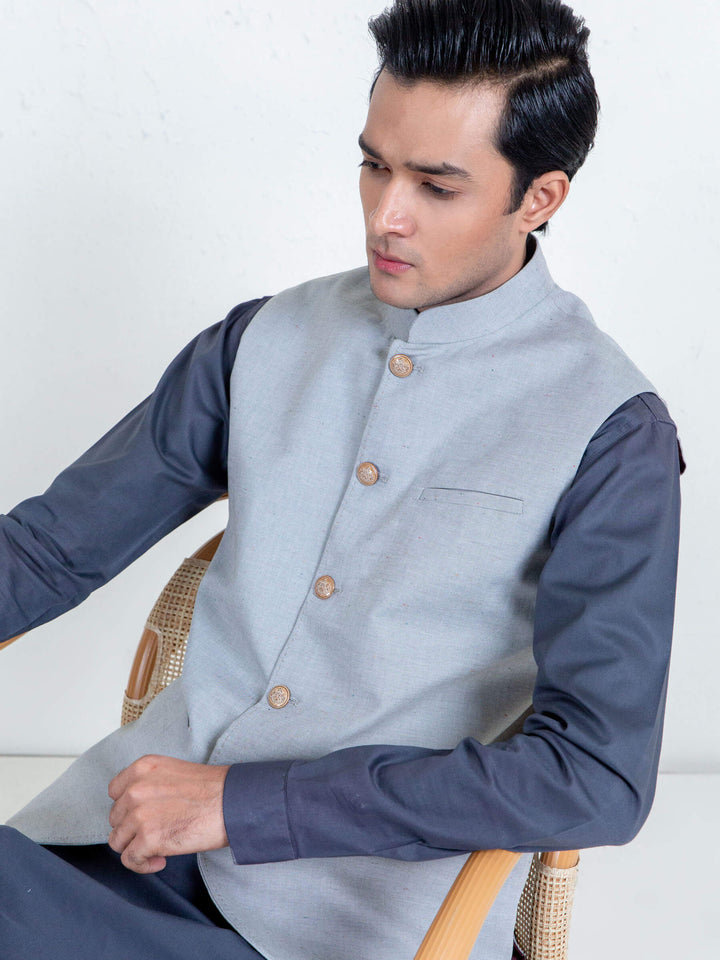 Light Green Structured Waistcoat Brumano Pakistan