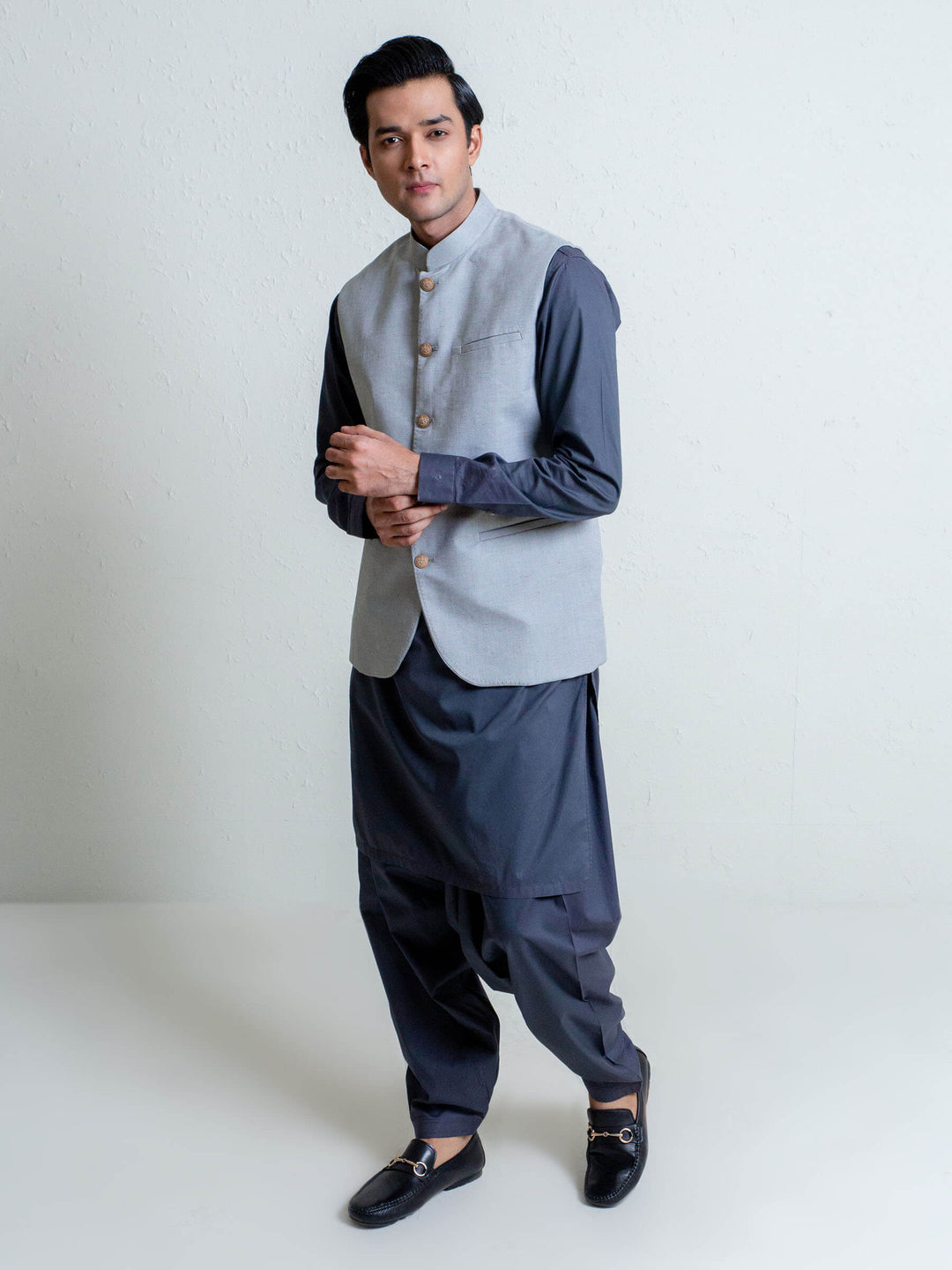 Light Green Structured Waistcoat Brumano Pakistan