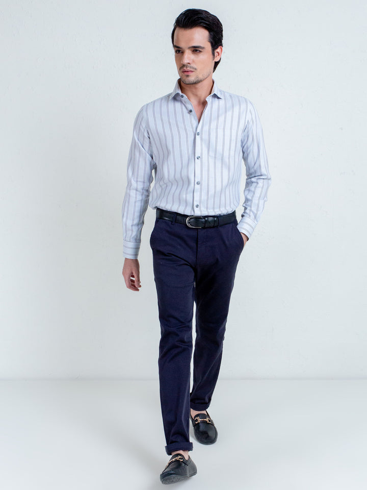 Light Grey & Black Striped Shirt Brumano Pakistan 