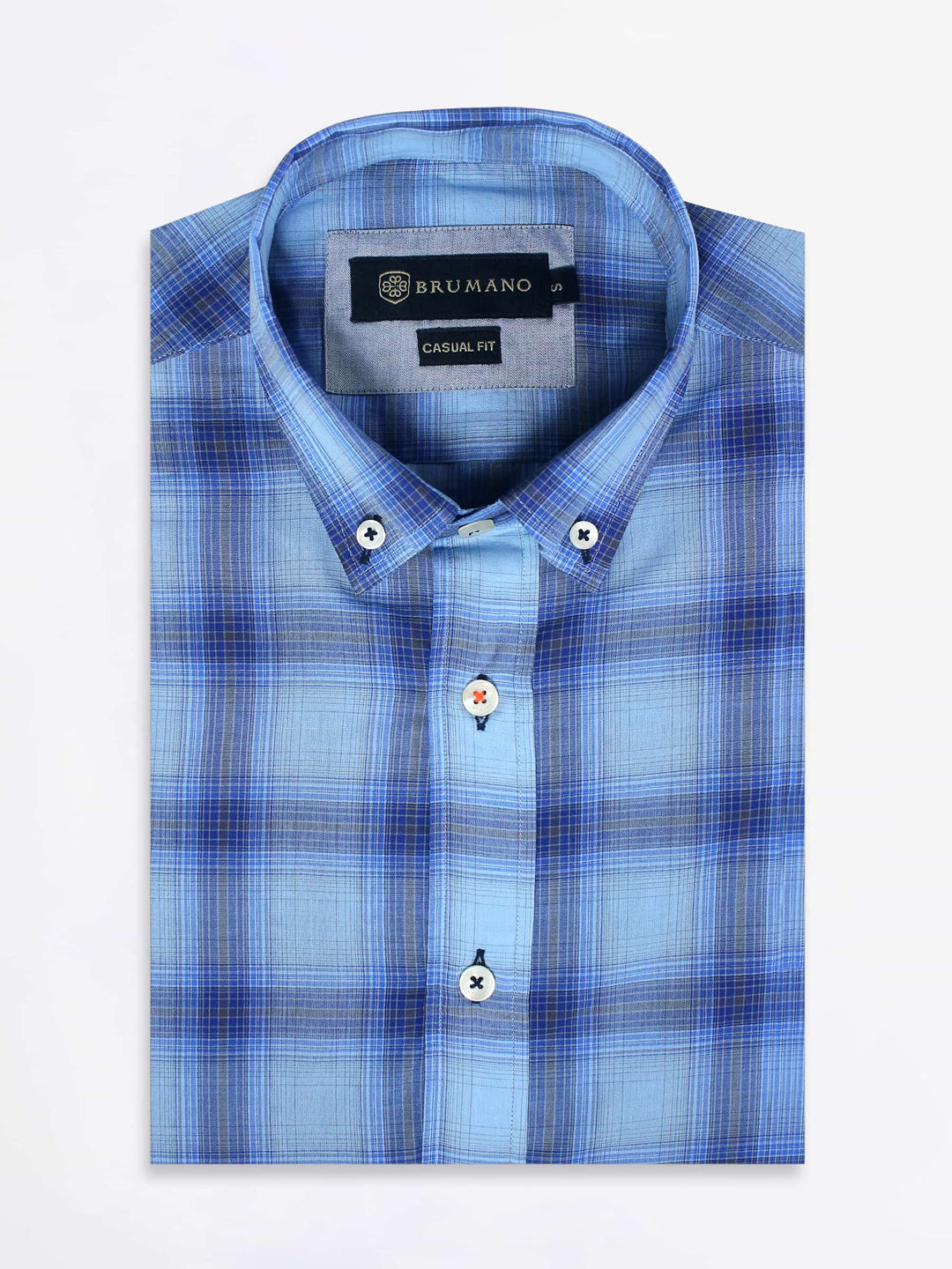 Light Weight Blue Checkered Shirt Brumano Pakistan