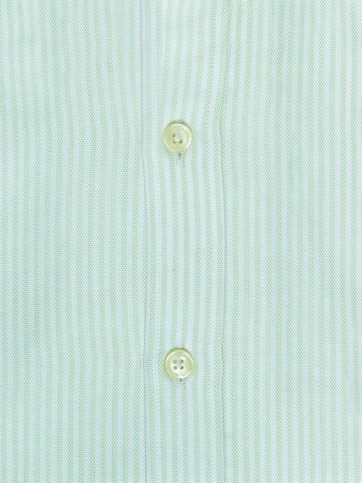 Lime Green & White Striped CottonLinen Shirt Brumano Pakistan