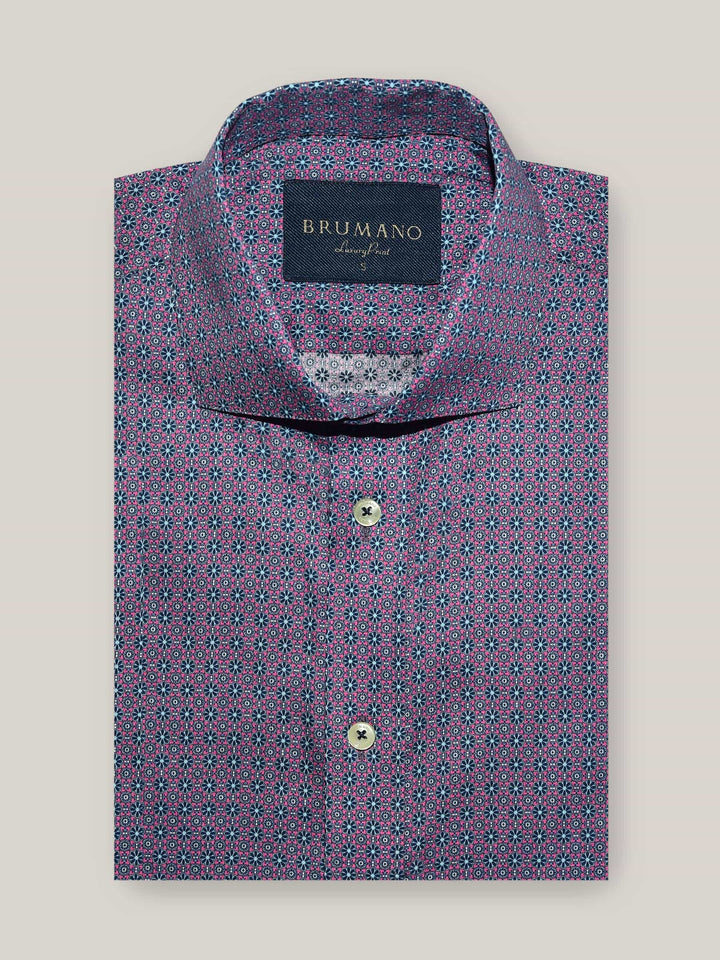 Magenta Geometric Printed Shirt Brumano Pakistan