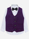 Magenta Patterned Suit Vest With Bow Brumano Pakistan