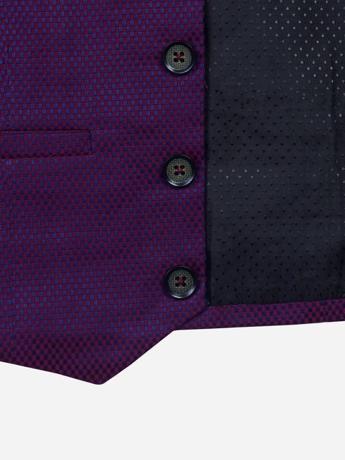 Magenta Patterned Suit Vest With Bow Brumano Pakistan