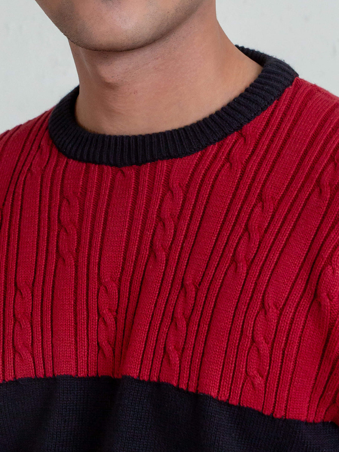 Maroon & Black Crew Neck Jumper Brumano Pakistan