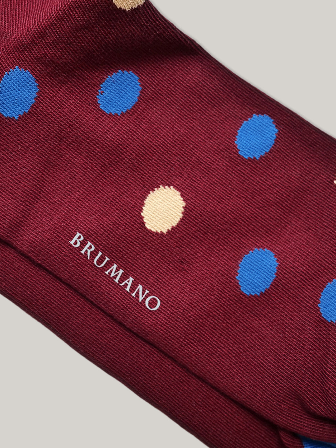 Maroon & Blue Polka Dot Cotton Socks Brumano Pakistan