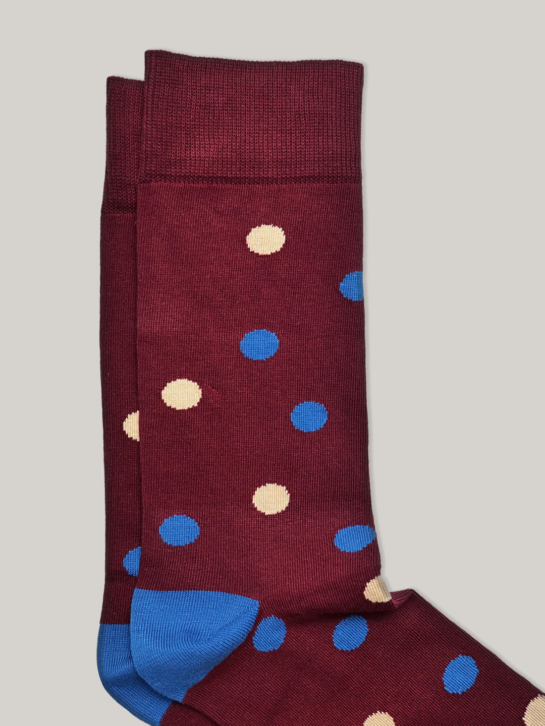 Maroon & Blue Polka Dot Cotton Socks Brumano Pakistan