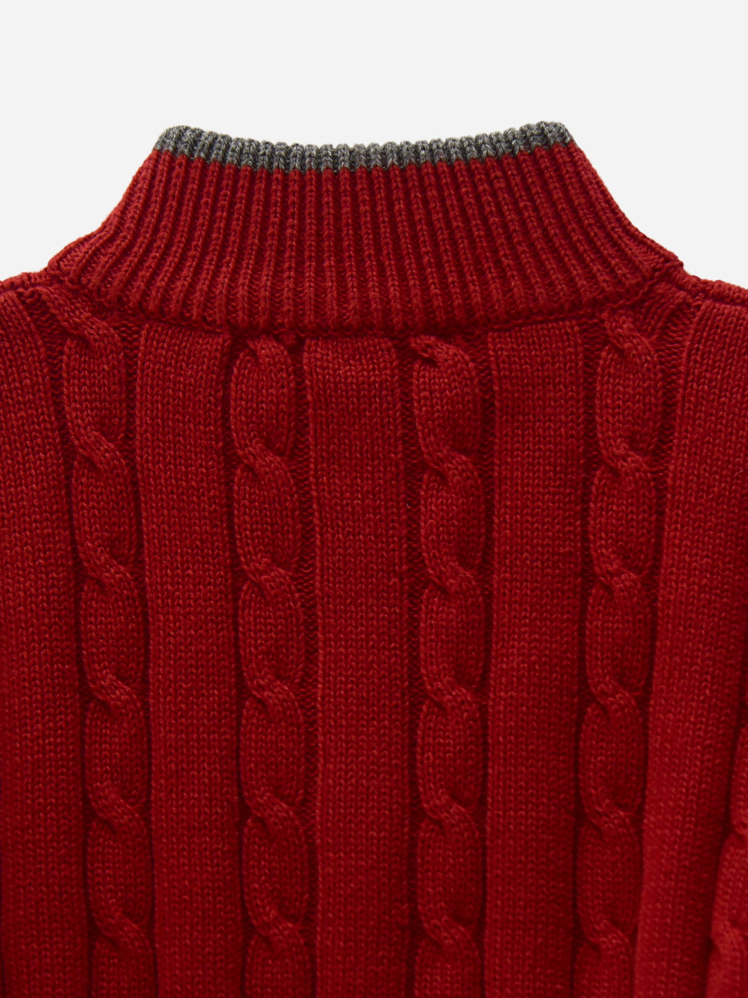 Maroon Cable Knitted Mock Neck Casual Sweater Brumano Pakistan