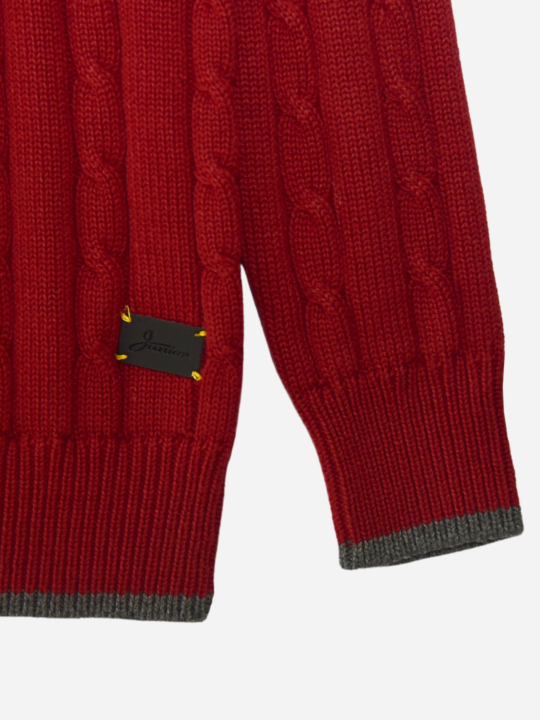 Maroon Cable Knitted Mock Neck Casual Sweater Brumano Pakistan