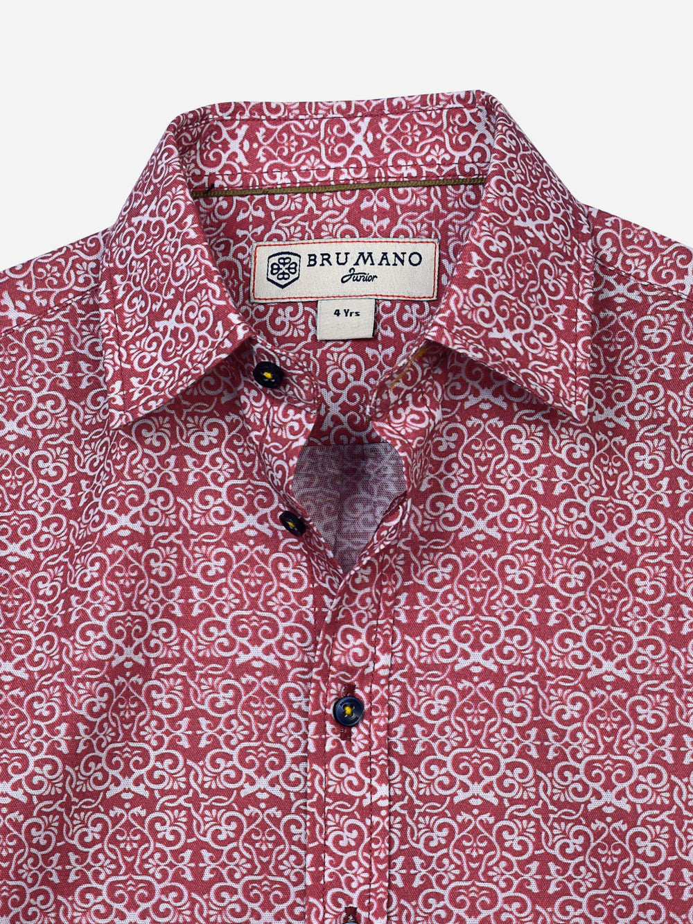 Maroon Motif Patterned Casual Shirt