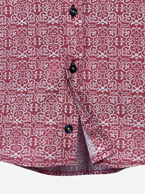 Maroon Motif Patterned Casual Shirt Brumano Pakistan