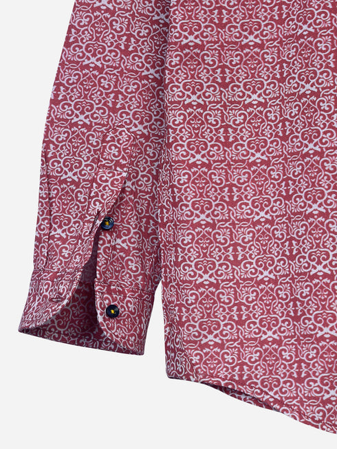 Maroon Motif Patterned Casual Shirt Brumano Pakistan