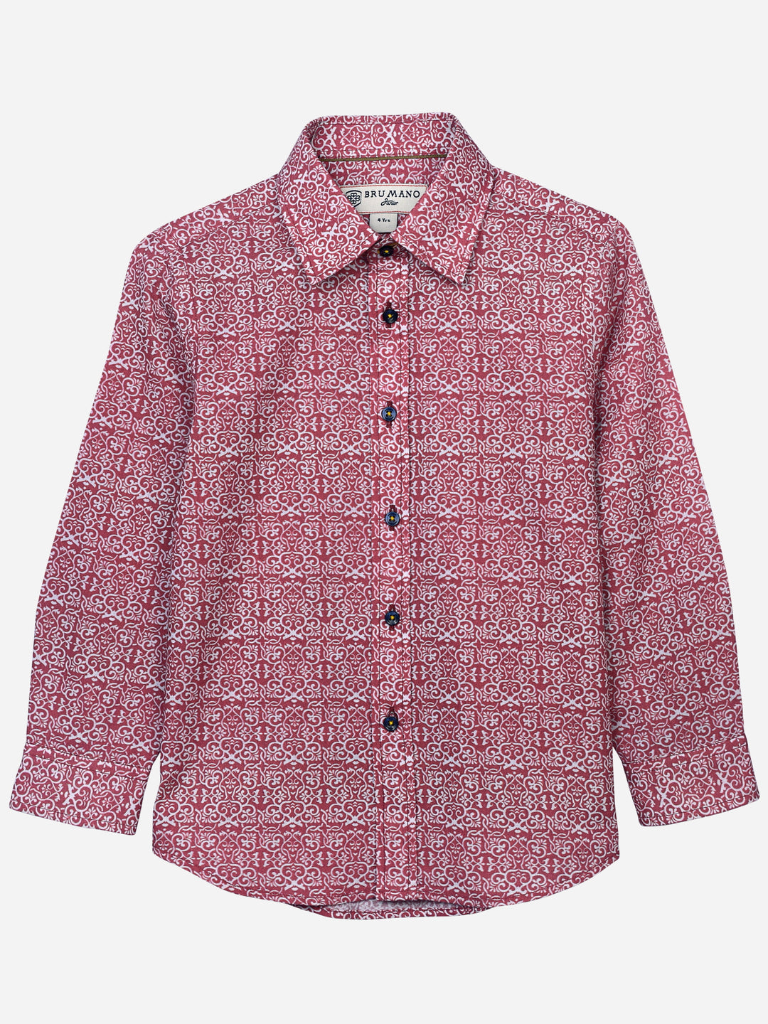 Maroon motif patterned casual shirt brumano pakistan