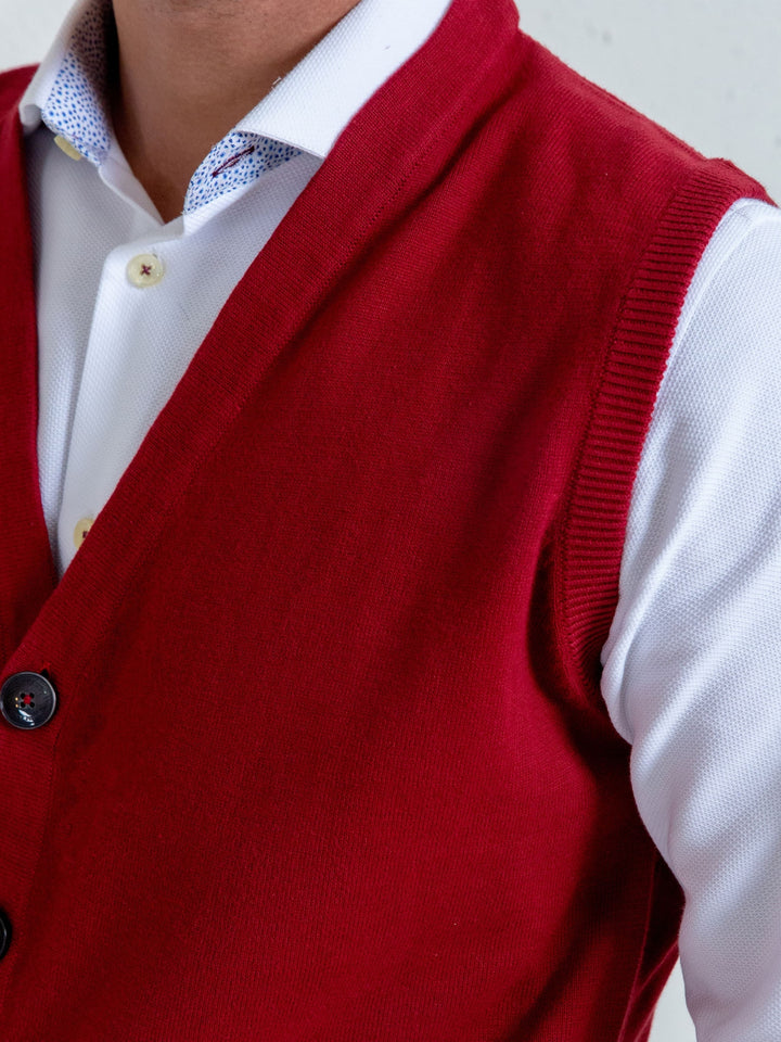 Maroon Sleeveless Button Cardigan Brumano Pakistan