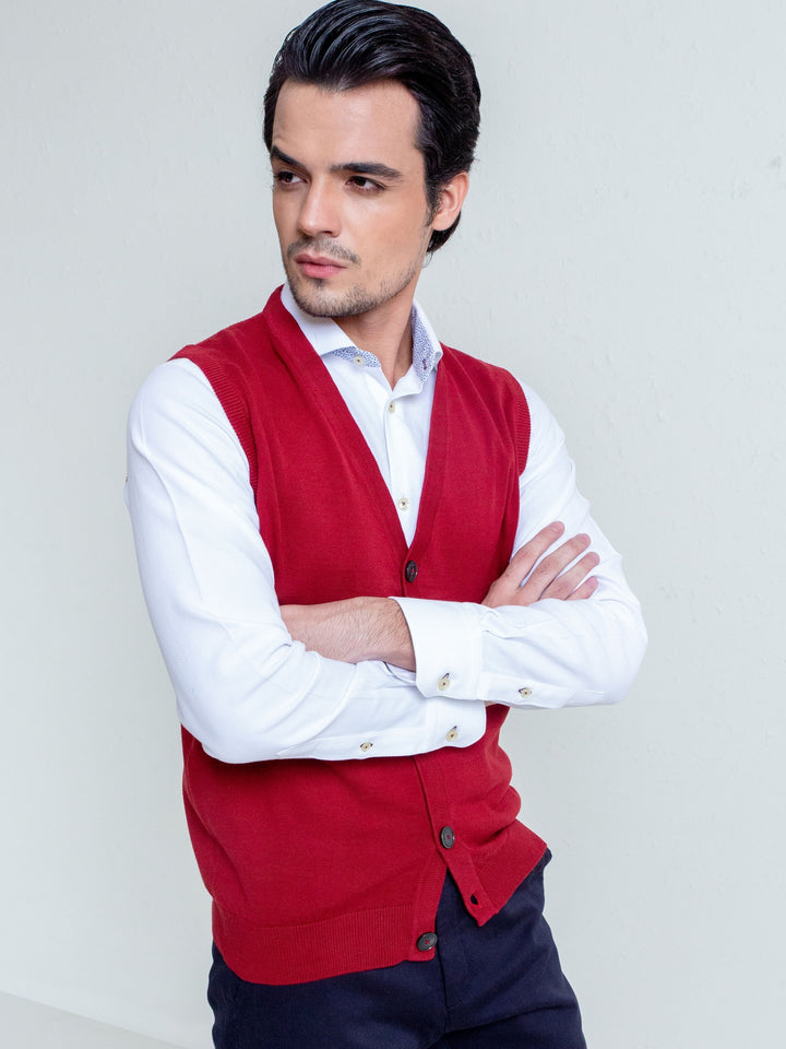 Maroon Sleeveless Button Cardigan Brumano Pakistan