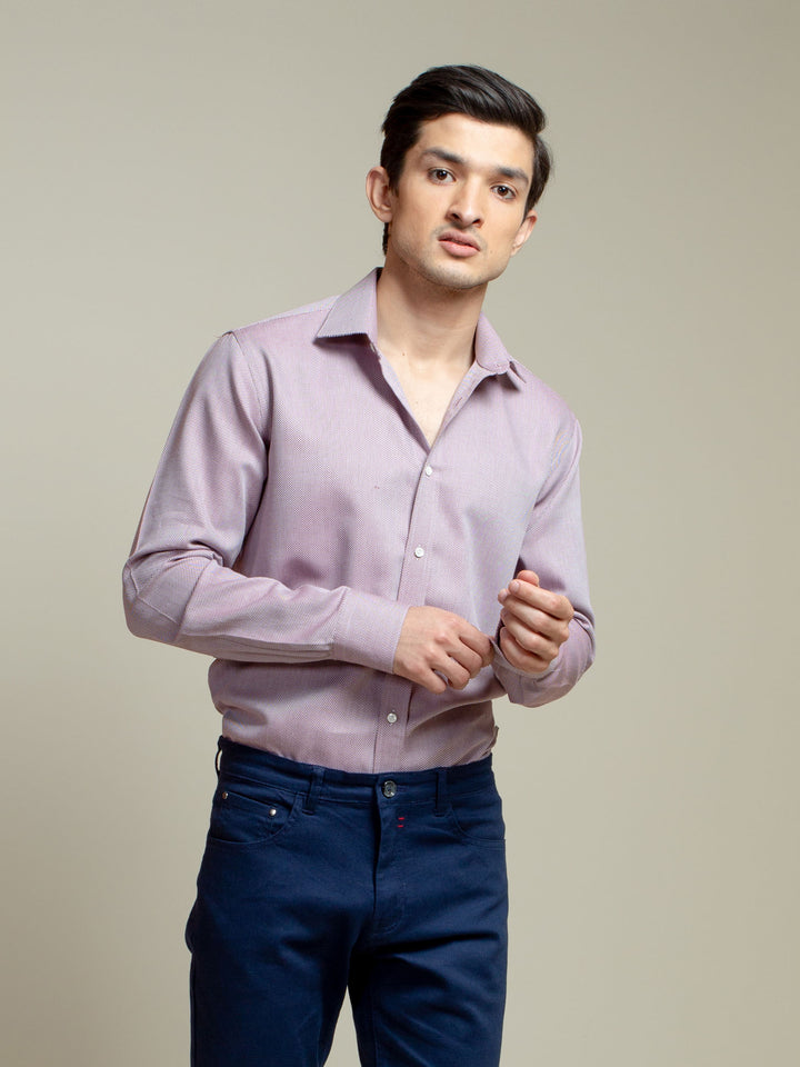 Maroon & White Houndsooth Shirt Brumano Pakistan