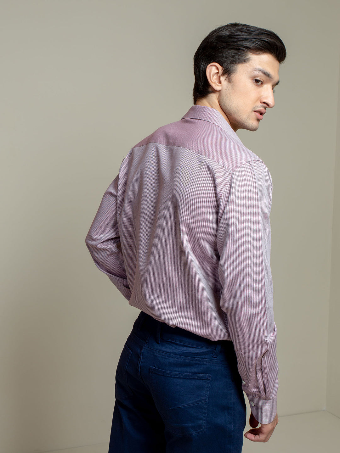 Maroon & White Houndsooth Shirt Brumano Pakistan