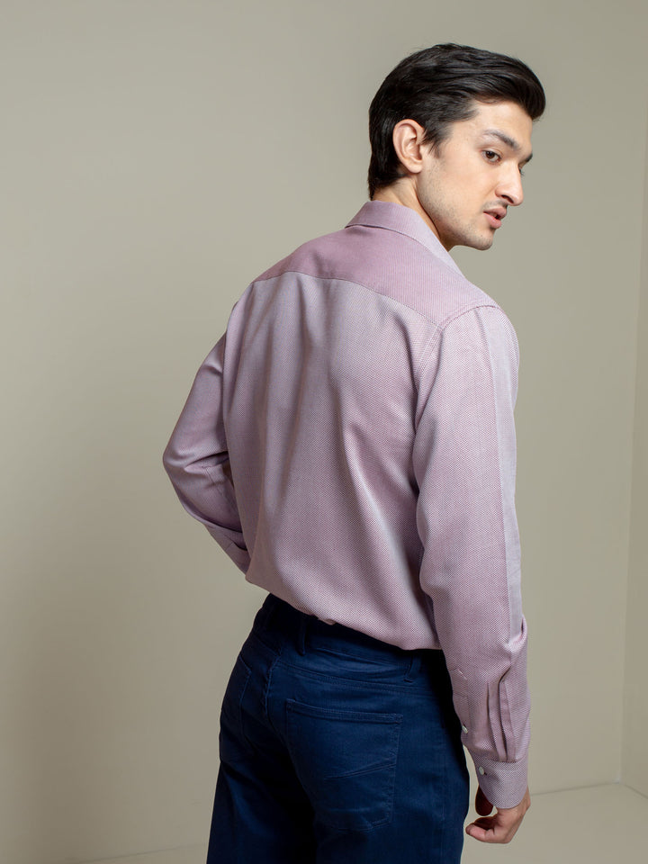 Maroon & White Houndsooth Shirt Brumano Pakistan