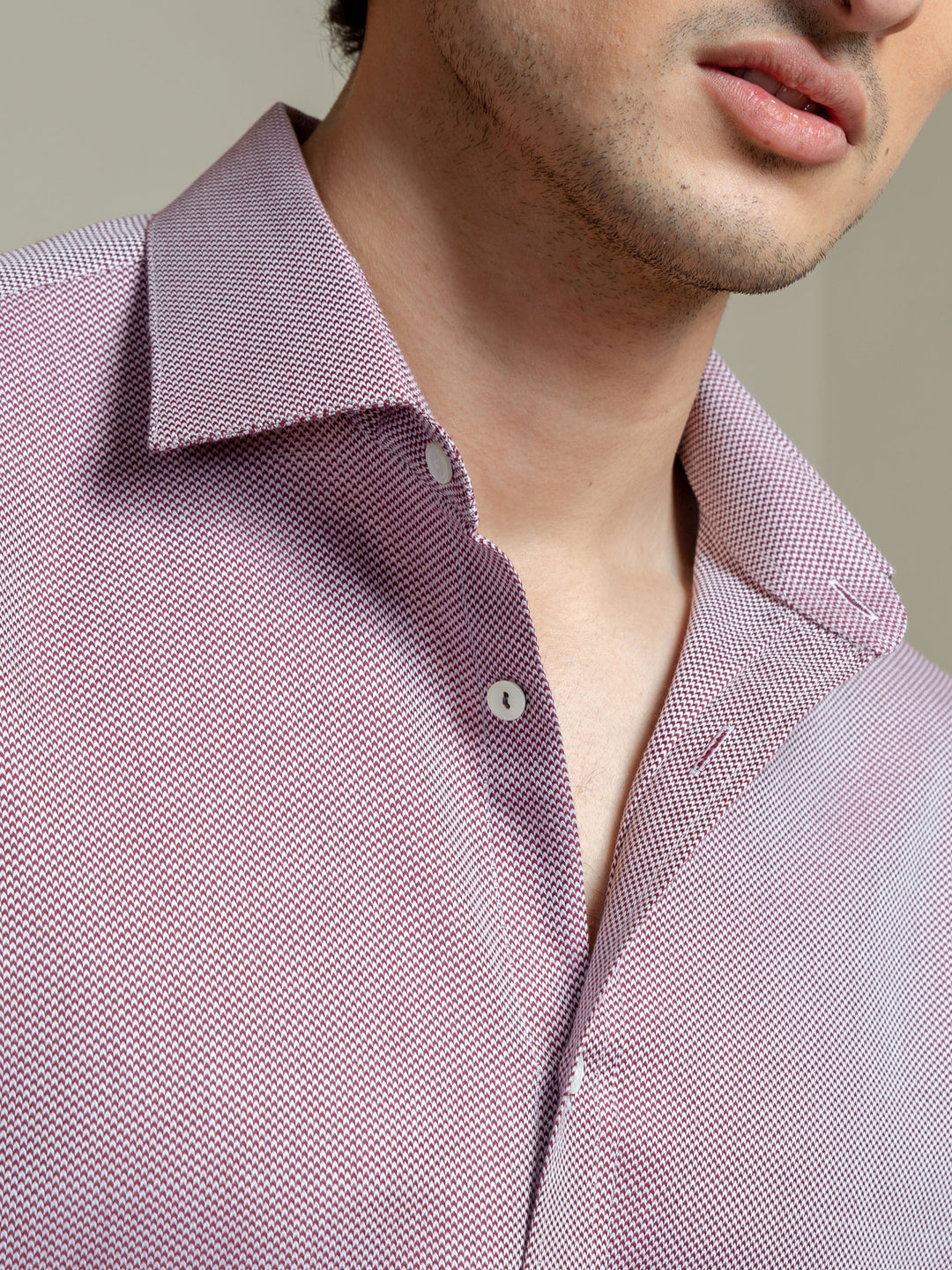 Maroon & White Houndsooth Shirt Brumano Pakistan