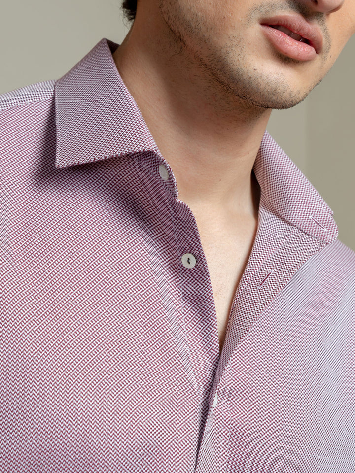 Maroon & White Houndsooth Shirt Brumano Pakistan